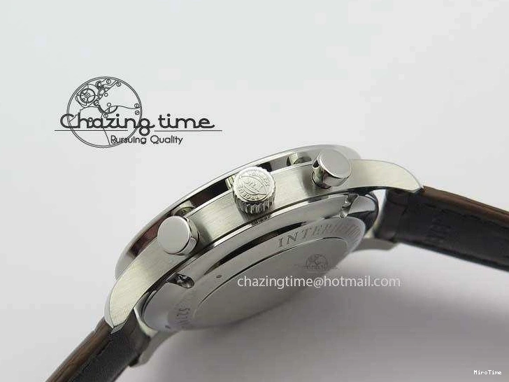MIROTIME 0126 ModernLook Portuguese IW371445 ZF 1:1 Best Edition SS White Dial Gold Markers On Brown Leather Strap A79350 V 7269
